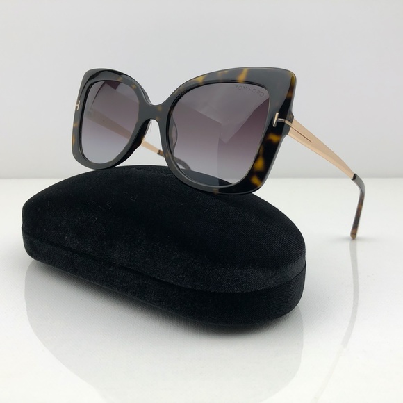 New TOM FORD Gianna Butterfly Havana Sunglasses - Picture 3 of 16